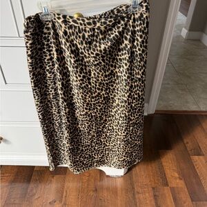 J. Crew Leopard Print Midi Skirt
